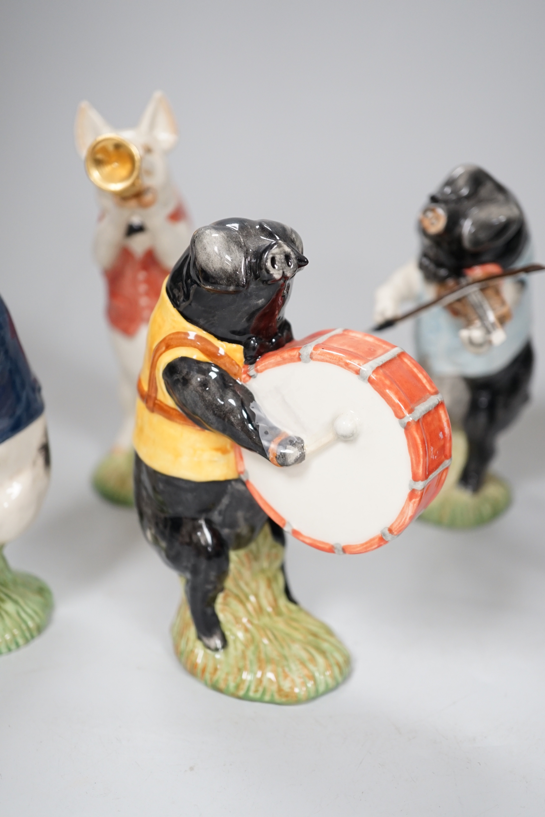A Beswick five piece pig band, 15cm